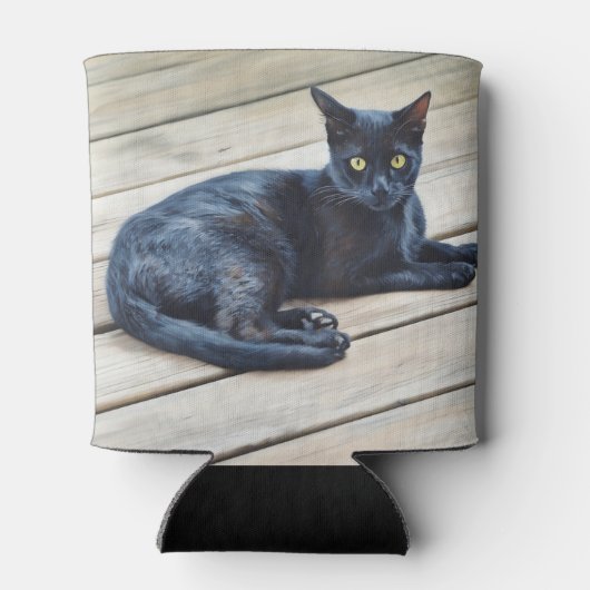 Cool Cat Zwarte Kat Gezellige Koelbox Blikjeskoeler (Achterkant)