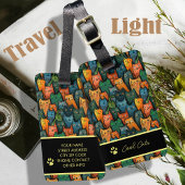 Cool Cats Cartoon Kleurrijk Bagagelabel