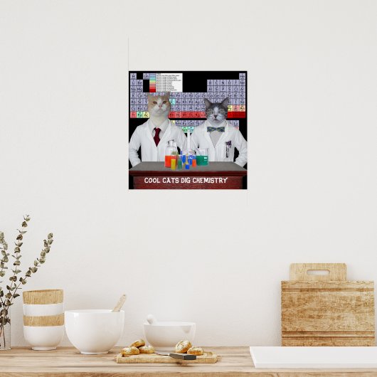 Cool Cats Dig Chemistry Poster (Keuken)