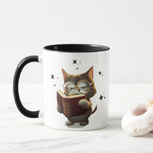 Cool Cats Dragen Bril Lees boeken Mok