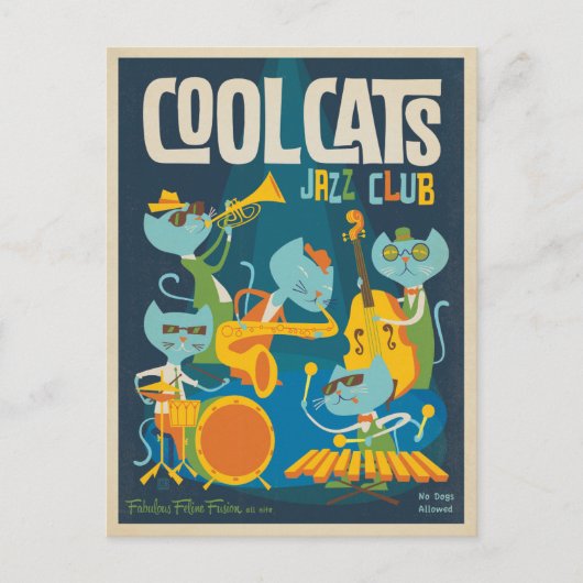 Cool Cats Jazz Briefkaart (Voorkant)