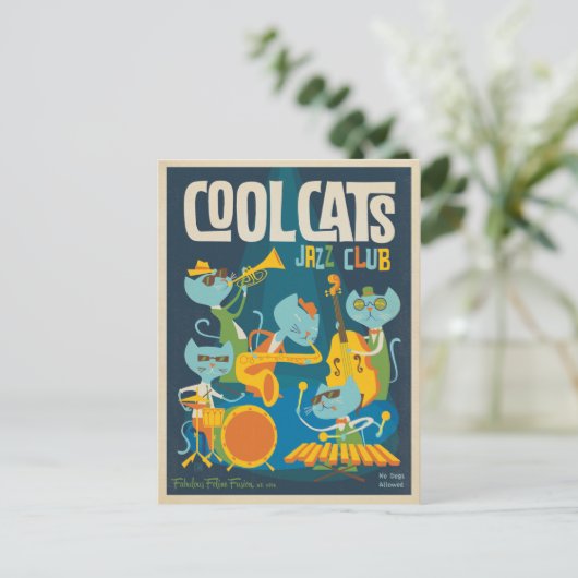 Cool Cats Jazz Briefkaart (Staand voorkant)