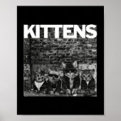 Cool Cats Kittens Meow Punk Rock Band Funny Cat Lo Poster (Voorkant)