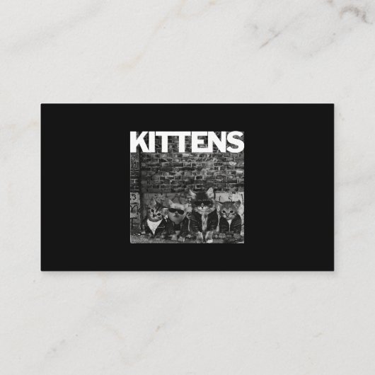 Cool Cats Kittens Meow Punk Rock Band Funny Cat Lo Visitekaartje (Achterkant)
