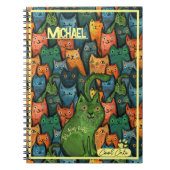 Cool Cats Kleurrijk Patroon Notitieboek (Voorkant)