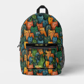 Cool Cats Kleurrijke Cartoon Cat Bedrukte Rugzak (Voorkant)