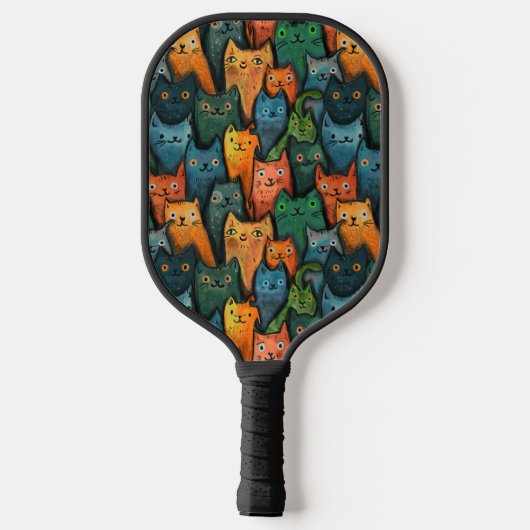 Cool Cats Kleurrijke Pickleball Paddle (Achterkant)