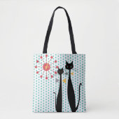 Cool Cats mid Century Modern Atomic Era MCM Tote Bag (Voorkant)