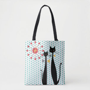 Cool Cats mid Century Modern Atomic Era MCM Tote Bag
