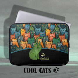Cool Cats Pattern Laptop Notitieboek Bag Hoesje Laptop Sleeve