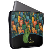 Cool Cats Pattern Laptop Notitieboek Bag Hoesje Laptop Sleeve (Voorkant Rechts)