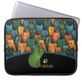 Cool Cats Pattern Laptop Notitieboek Bag Hoesje Laptop Sleeve (Voorkant)