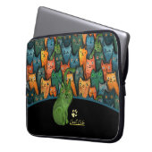 Cool Cats Pattern Laptop Notitieboek Bag Hoesje Sleeve (Voorkant Links)