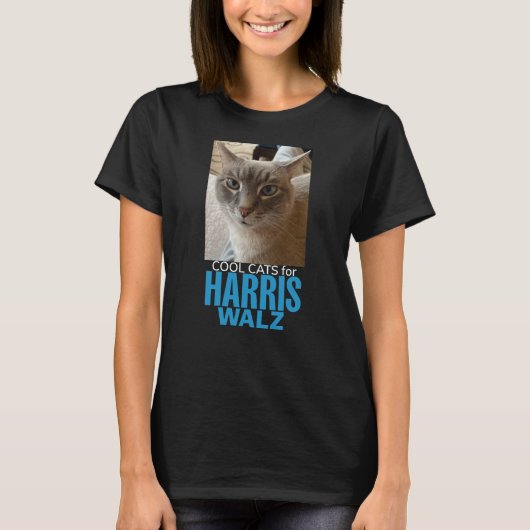 Cool Cats voor Harris / Walz - zwart t T-shirt (Voorkant)
