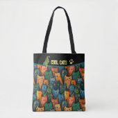 Cool Cats Watercolor Tote Bag (Voorkant)