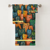 Cool Cats Waterverf Kleurrijke handdoek (Insitu)