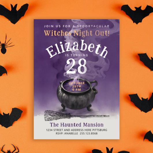 Cool Cauldron Paarse Magic Witch Verjaardagsfeest Kaart