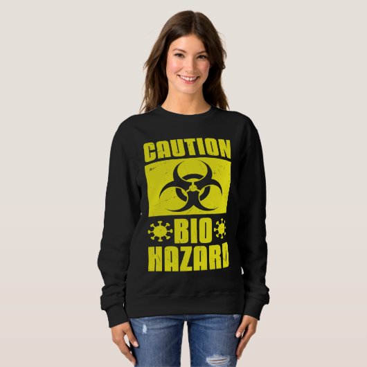 Cool Caution Bio Hazard Puberty Virus Scientists Trui (Voorkant volledig)