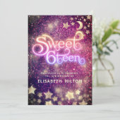 Cool Celestial maan en sterren typografie zoet 16 Kaart (Staand voorkant)