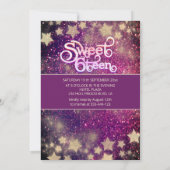 Cool Celestial maan en sterren typografie zoet 16 Kaart (Achterkant)