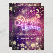 Cool Celestial maan en sterren typografie zoet 16 Kaart (Voorkant / Achterkant)