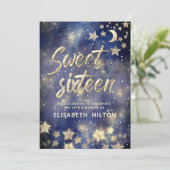 Cool Celestial maan en sterren zoet zestien Kaart (Staand voorkant)