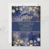 Cool Celestial maan en sterren zoet zestien Kaart (Achterkant)