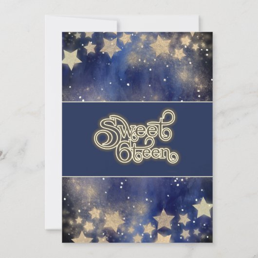 Cool Celestial maan en sterren zoet zestien Kaart (Achterkant)