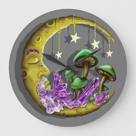 Cool Celestial paddenstoel ontworpen Grote Klok (Voorkant)
