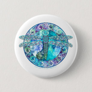 Cool Celtic Dragonfly Ronde Button 5,7 Cm