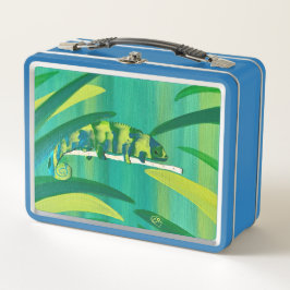 Cool Chameleon Art on Metal Lunch Boxes