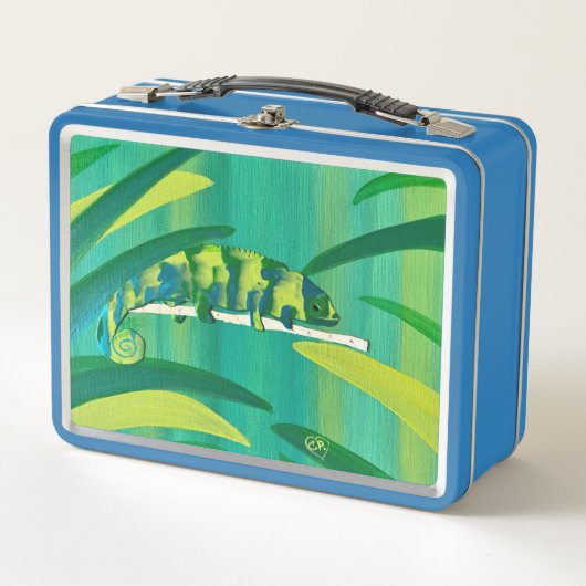 Cool Chameleon Art on Metal Lunch Boxes (Voorkant)