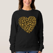 Cool Cheetah Leopard Print Heart Trui (Voorkant)