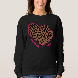 Cool Cheetah Meisje Luipaard Meisje Hart Dier Trui