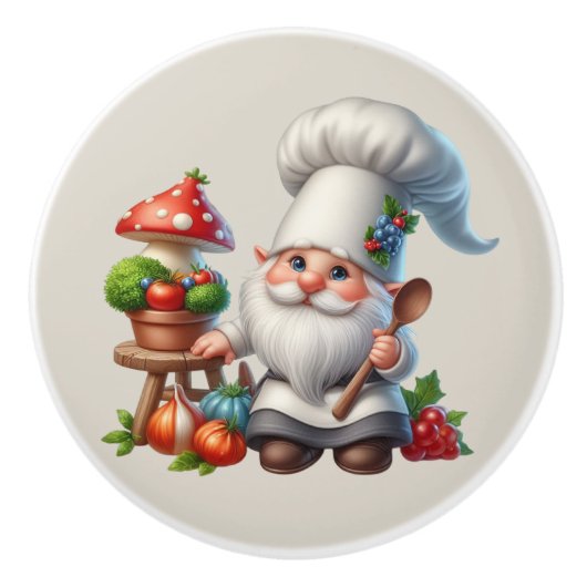 Cool chef kabouter liefhebbers keramische knop (Voorkant)