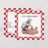 Cool chef pizza feest kaart (Voorkant / Achterkant)