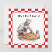 Cool chef pizza feest kaart (Voorkant)