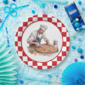 Cool chef pizza feest papieren bordje (Feest)
