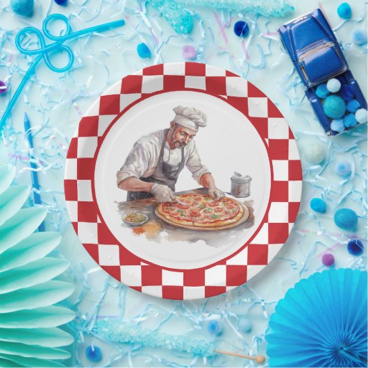 Cool chef pizza feest papieren bordje (Feest)