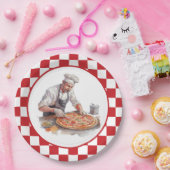 Cool chef pizza feest papieren bordje (Feest)