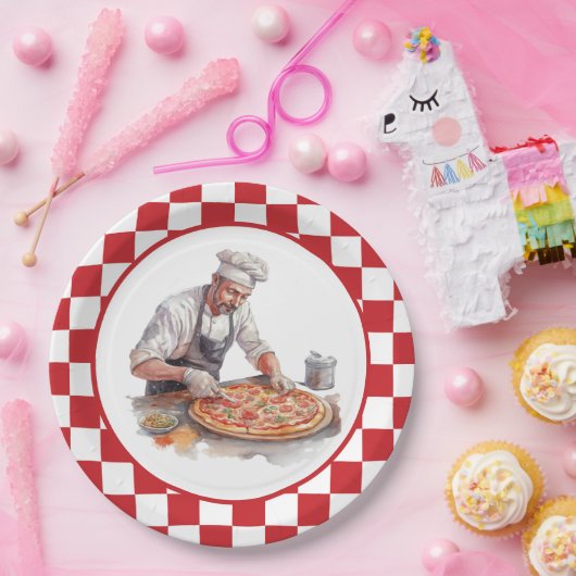 Cool chef pizza feest papieren bordje (Feest)