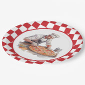 Cool chef pizza feest papieren bordje (Gekanteld)