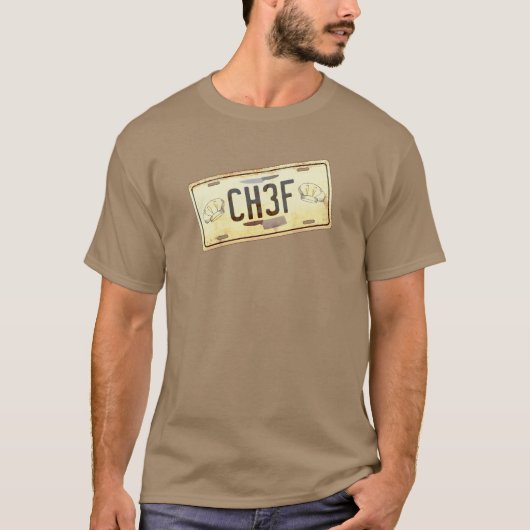Cool Chef Weathered Rusty Car Licentienummer Bord T-shirt (Voorkant)