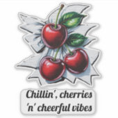 Cool Cherries vrolijke Vibes Summer Street Art Sticker (Voorkant)
