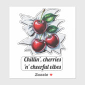 Cool Cherries vrolijke Vibes Summer Street Art Sticker (Vel)