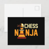 Cool Chess Ninja Chess Lovers Gift Aankondigingskaart (Voorkant / Achterkant)