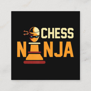 Cool Chess Ninja Chess Lovers Gift Vierkante Visitekaartje