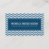 COOL CHEVRON PATROON preppy modern donker marinebl Visitekaartje (Voorkant)