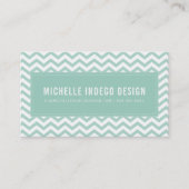 COOL CHEVRON PATROON preppy modern mint groen Visitekaartje (Voorkant)