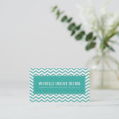 COOL CHEVRON PATROON preppy moderne jade groen Visitekaartje (Staand voorkant)